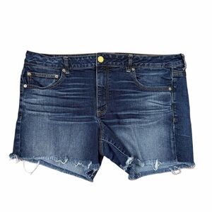 American Eagle Denim Shorts Womens Size 18 Boy Midi Stretch Dark Wash